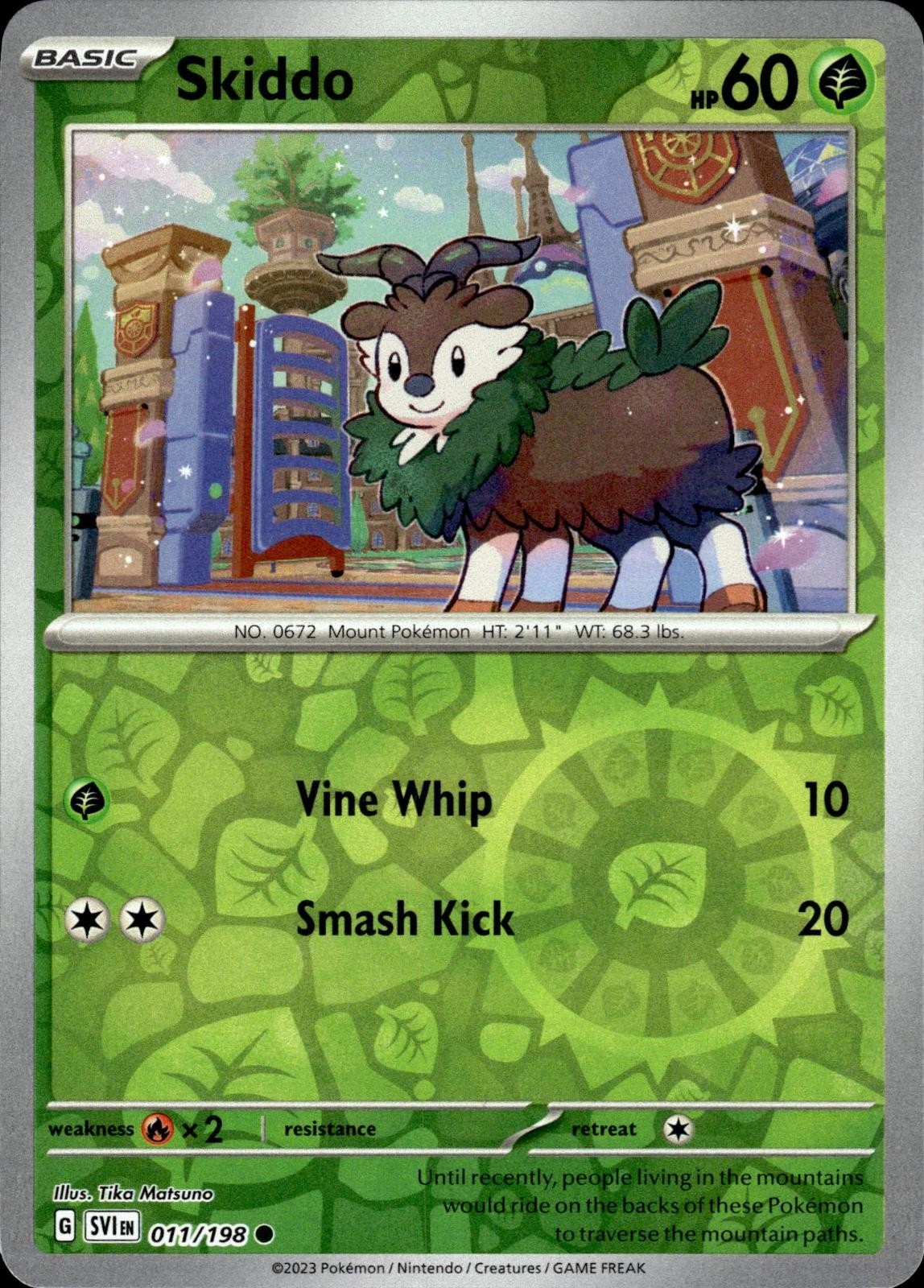 Skiddo SVI - 011/198 Pokemon NM EN Reverse Holofoil