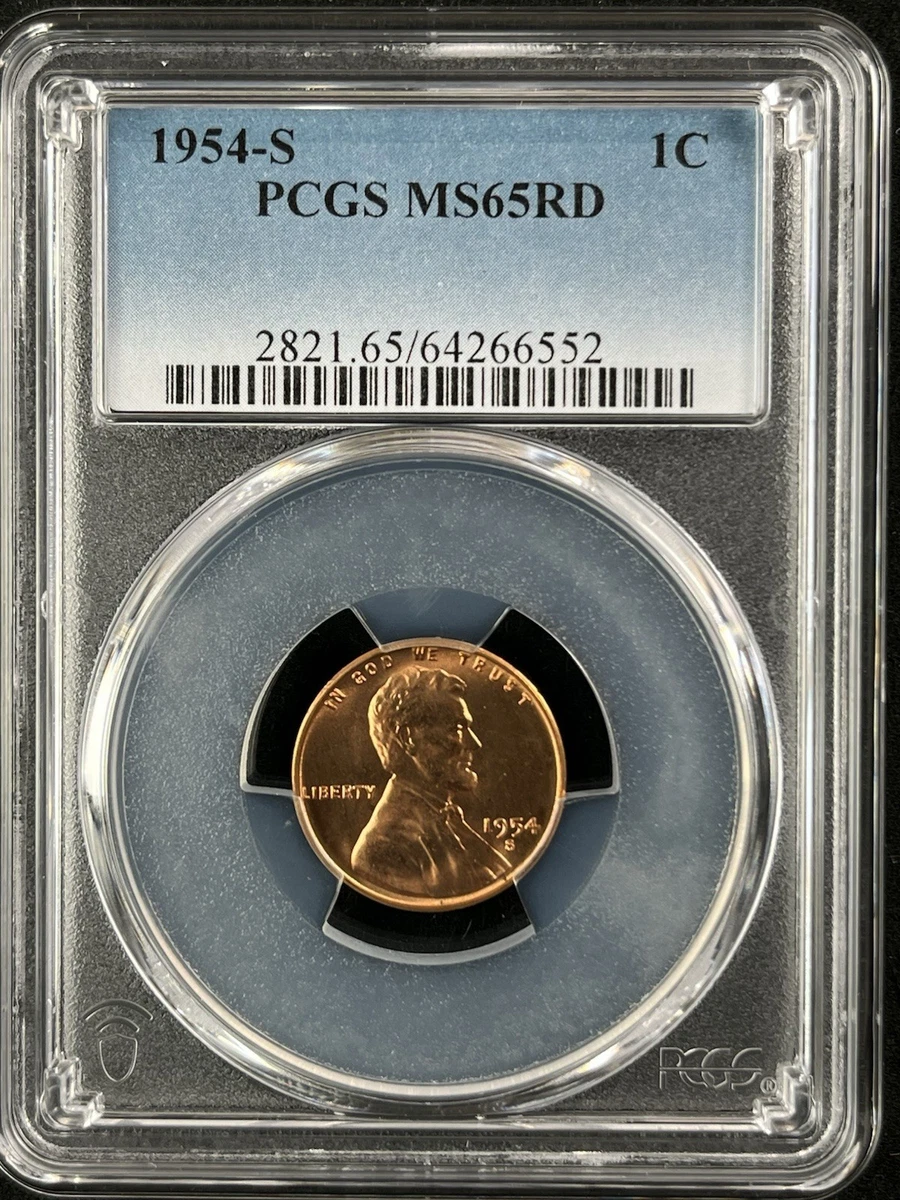 PCGS Certified MS 65 Graded 1954 Lincoln Wheat US Small Cents