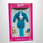 NIB Vintage Barbie Fashion Avenue #14980 Blue Teal Skirt Jacket Set Gold Purse
