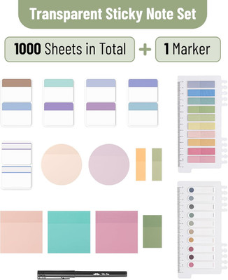 - Transparent Sticky Note Set, 1000 Sheets, Colorful, Bible Sticky Notes Clea...