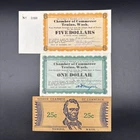 Vintage Tenino Chamber Of Commerce Wooden 25¢ & Certificates #324D