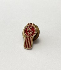 Vintage KW Kennworth Trucks Logo Enamel Pin Gold And Red Colors