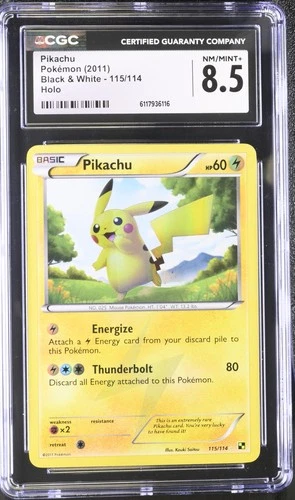 CGC 8.5 Pikachu 2011 Black & White 115/114 Holo Pokemon Card