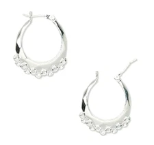 18mm Beadable Double Layer Loops Bright Silver Brass Hoop Hoops Earrings