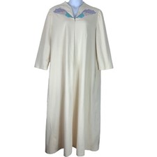 Vintage Vanity Fair Nightgown Size XL Fleece House Coat Dress 1/2 Zip