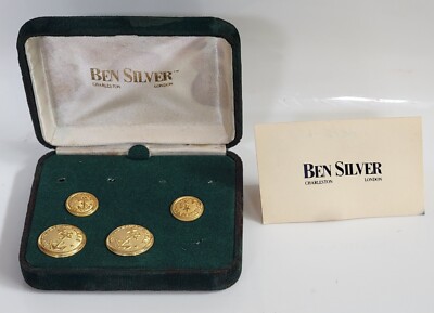Set of 4 Ben Silver Charleston 14K Gold Filled   Republic of Texas Navy Buttons