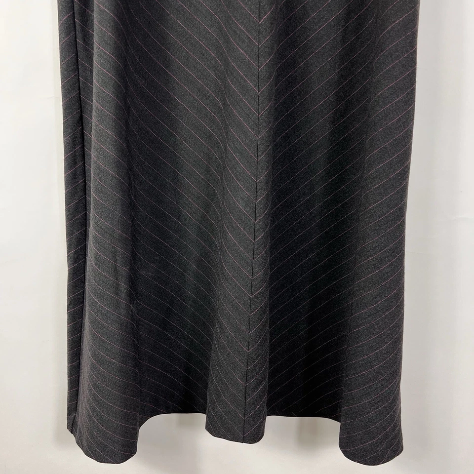 Falda vintage antigua azul marino para mujer talla 12 debajo de la rodilla midi gris a rayas elástica Foto 3 de 4