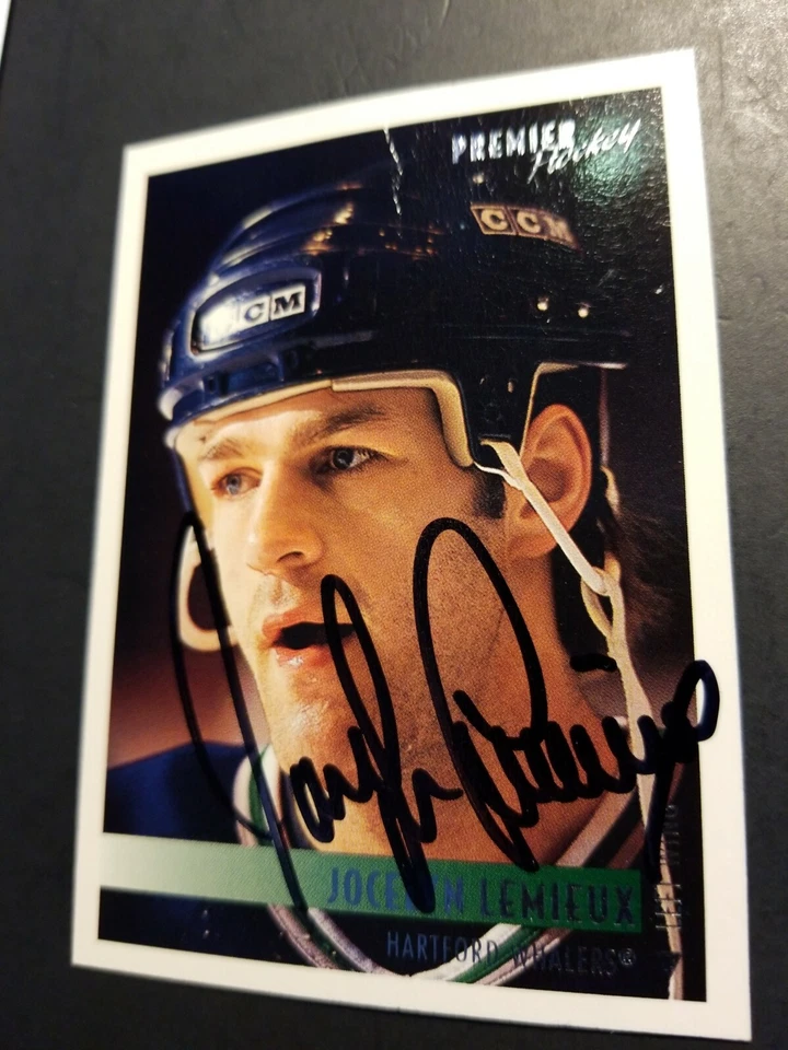 Jocelyn Lemieux Hartford Whalers 1994 Premier #122 NHL Autographed Hockey Card - Image 2 of 3