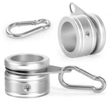 Flag Pole Rings, Aluminum Alloy Flag Pole Clips Φ:1 Inch -Pack of 2(Silver)