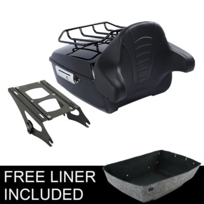 13.7'' King Pack Trunk Backrest Rack Fit For Harley Tour Pak Road King 2014-2023