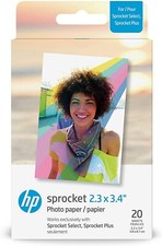 HP 2FR23A 2.3 x 3.4"Photo Paper (20 Sheets) Compatible with Sprocket Plus/Select
