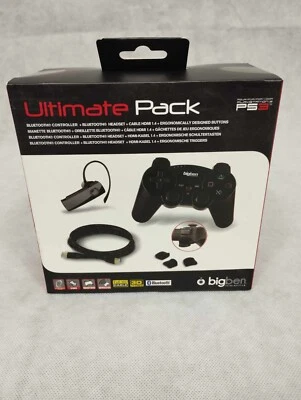 BIG BEN Manette Bluetooth + Oreilette + Cable HDMI +Gachette Ultimate pack Neuf Sony PS3