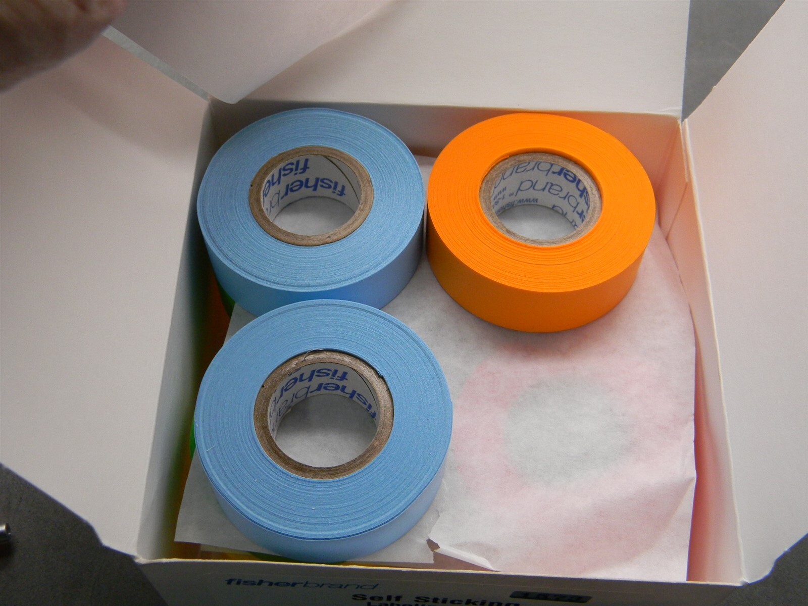 Fisherbrand 159015R Colored Labeling Tape, Rainbow Pack Box of 15