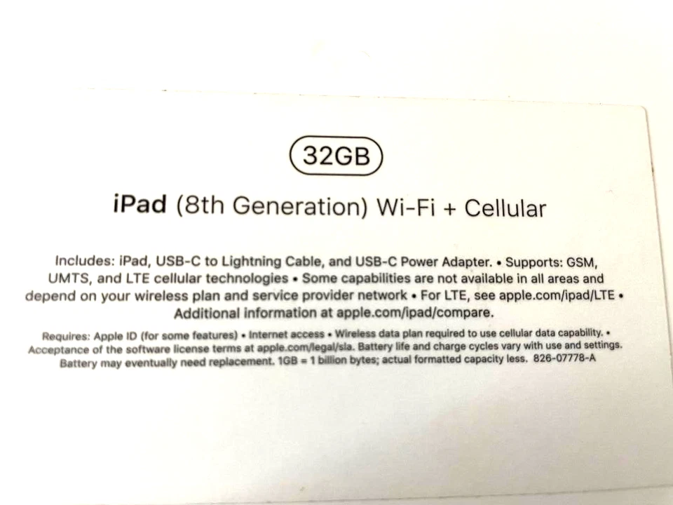 Apple iPad 8 (8th Gen) - (2020 Model) -  32GB - Wi-Fi  & Cellular  NIB - Image 4 of 4