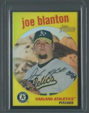 2008 TOPPS HERITAGE CHROME JOE BLANTON ATHLETICS BLACK REFRACTOR RARE SP 30/59