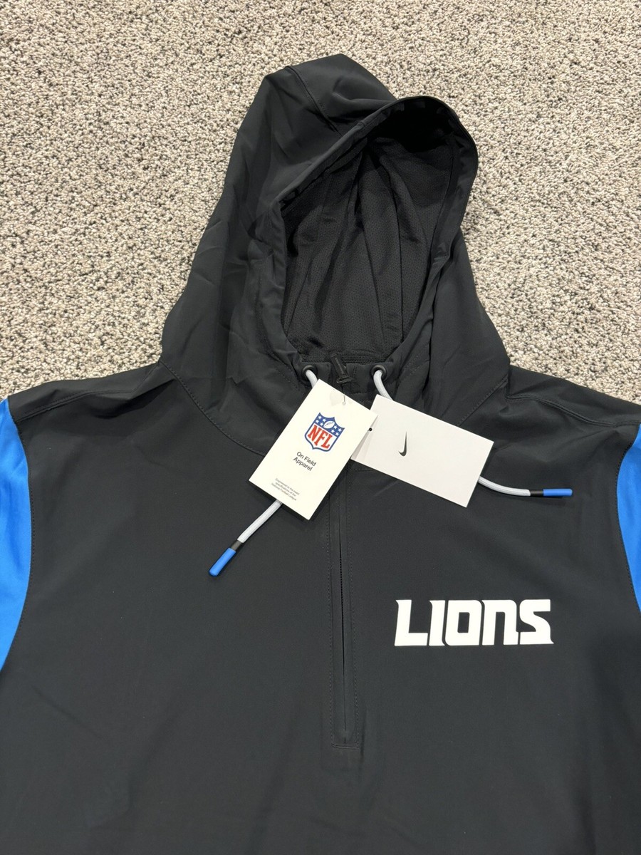 Detroit Lions Nike 2024/25 Sideline Pre-Game Player 1/2-Zip Hoodie