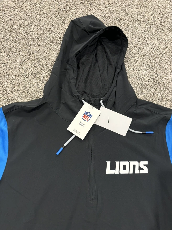 Detroit Lions Nike 2024/25 Sideline Pre-Game Player 1/2-Zip Hoodie Jacket - Image 2 of 4