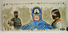 CAPTAIN AMERICA 3 PANEL SKETCH CARD 1/1 MARVEL PREMIER 2021 2023 UPPER DECK
