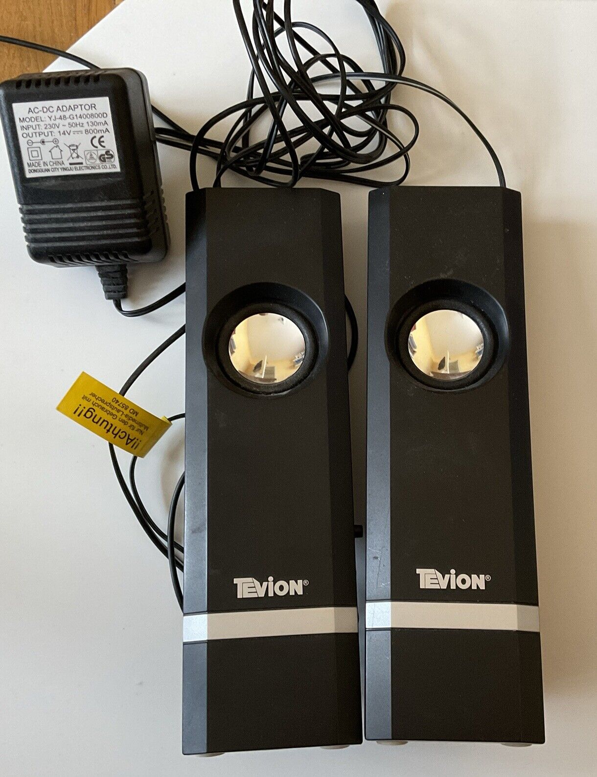 Tevion Medion MD 85740 Multimedia PC Lautsprecher Speakers 2X5 W schwarz Netztei