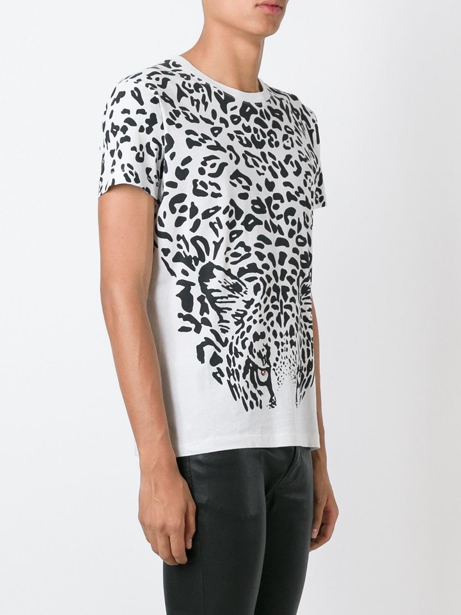 $590 🆕️ SAINT LAURENT Paris Animal Leopard Printed 100% Cotton T