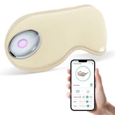 Smart Massage Eye Mask Hot/Cold Therapy Timer Function,Gift for Wife(Khaki)