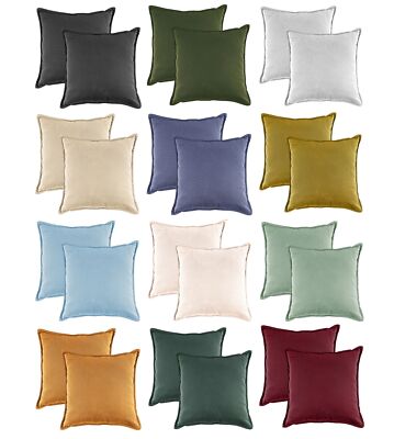 JACK Mistral 2er Set 45x45cm Kissenhülle Baumwolle Reißverschluss Leinenoptik 