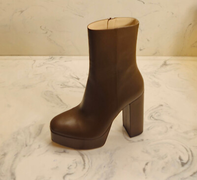 New! Stuart Weitzman 'Party' Platform Booties Brown Womens Size 9.5 B MSRP $750
