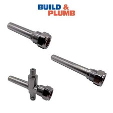 Chrome Radiator Valve Extension Tail | 60mm | 100mm | Drain Off | Cut To Size