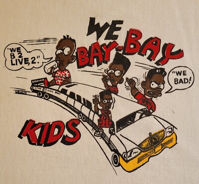 DetRetro313 ''WE BAY-BAY KIDS'' TWO-SIDED ORIGINAL SCREEN PRINTED IN 1990 XXXL