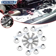 10pcs Silver Billet Aluminum Fender/Bumper Washer/Bolt Engine Bay Dress Up Kit