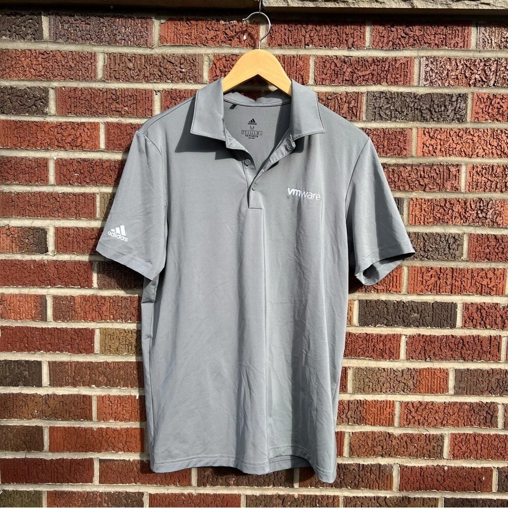 Adidas Gray Collared Short Sleeve Polo Shirt
