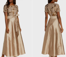 Pisarro Nights Tie Waist Beaded Taffeta Gown Dress Sz 10 NEW 299 1705