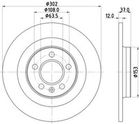 Hella 8DD 355 132-121 Bremsscheibe Hinten FüR Volvo