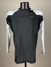 Men’s Sanabul Wrestling MMA White & Black Polyester Long Sleeve Shirt Large NWT