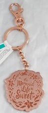 Disney Parks Little Mermaid Ariel Life is Sweet Make a Splash Rose Gold Keychain