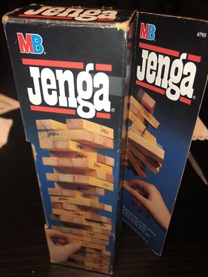Vintage Jenga Milton Bradley Game 1986 Complete Free Shipping