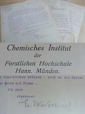 Chemist Edgar WEDEKIND (1870-1938): 2 letters HANN. M&Uuml;NDEN to Wilhelm ESCHWEILER