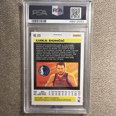 2019-20 Panini Chronicles Flux Blue /99 Luka Doncic #590 PSA 10 