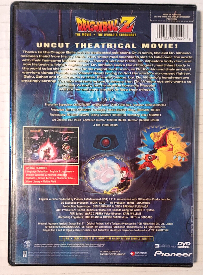 Dragon Ball Z: The Movie - The Worlds Strongest (DVD, 1998) for
