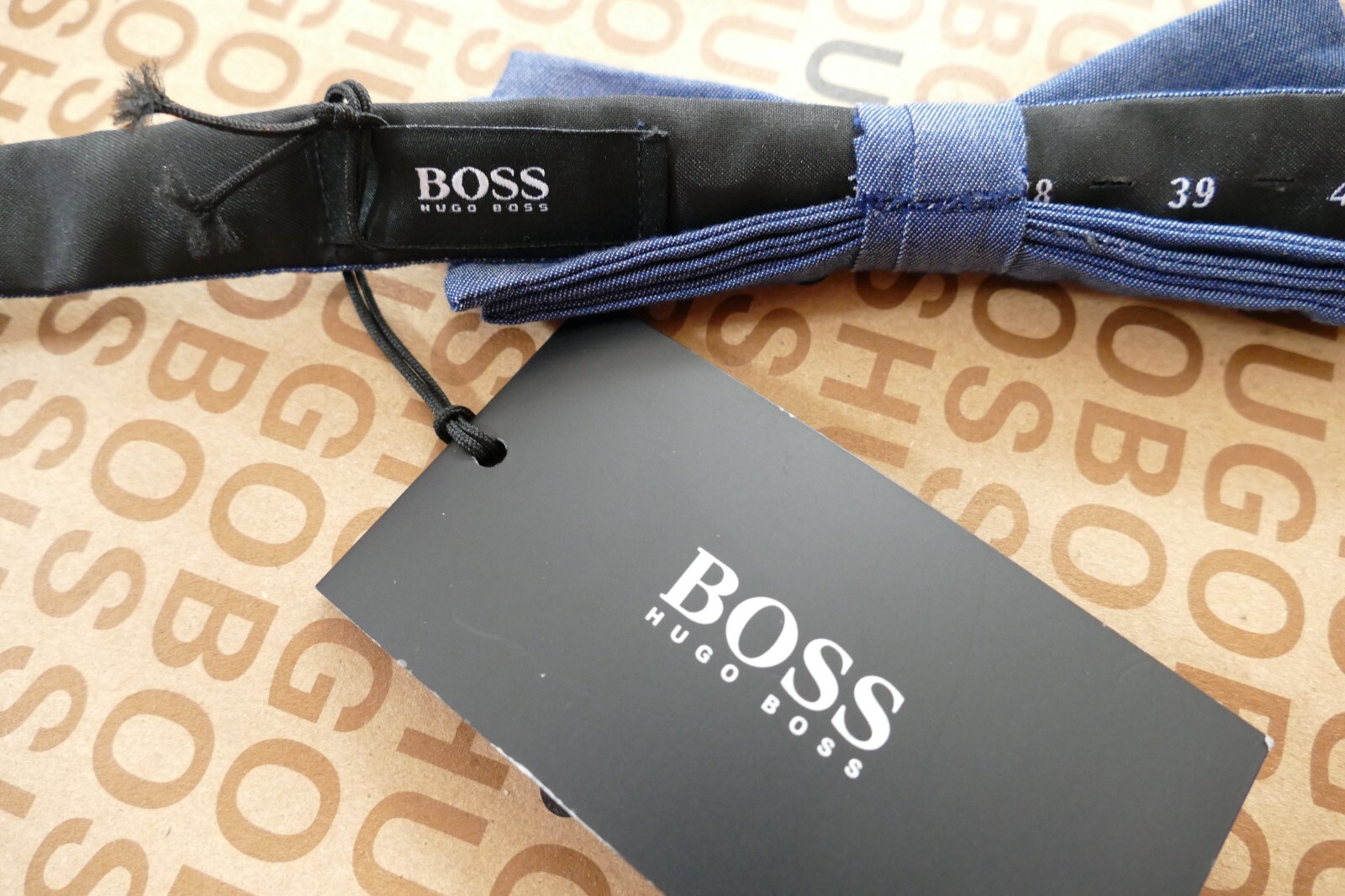 New Hugo BOSS mens womans unisex blue smart tux prom wedding suit shirt Bow Tie image 6
