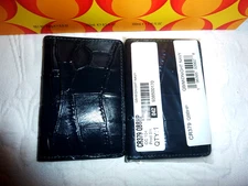 NWT Coach CR379  Crocodile Embossed Leather IID Wallet In Midnight Navy