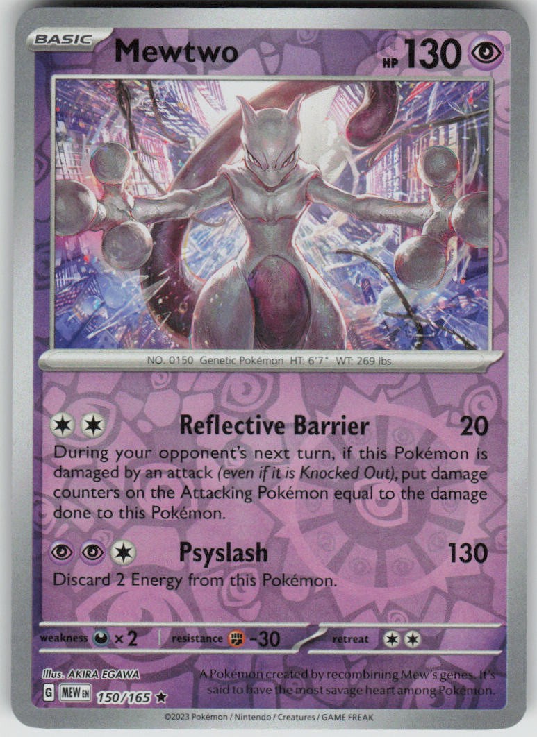 Pokemon Mewtwo Rare SV: Scarlet & Violet 151 150/165 NM