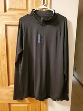Dallas Cowboys Authentic Football NFL Black Gray Blue 1/4 Zip Large Pullover 