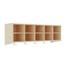 Streamline 10-Section Wall-Mounted Hanging Cubby Coat Locker, Classroom Furni...