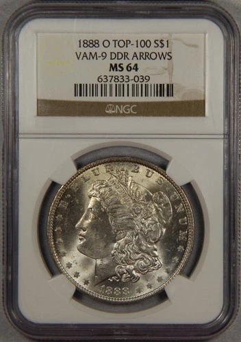 1888-O Morgan Silver Dollar NGC MS64 VAM-9 DDR ARROWS Top-100 $1