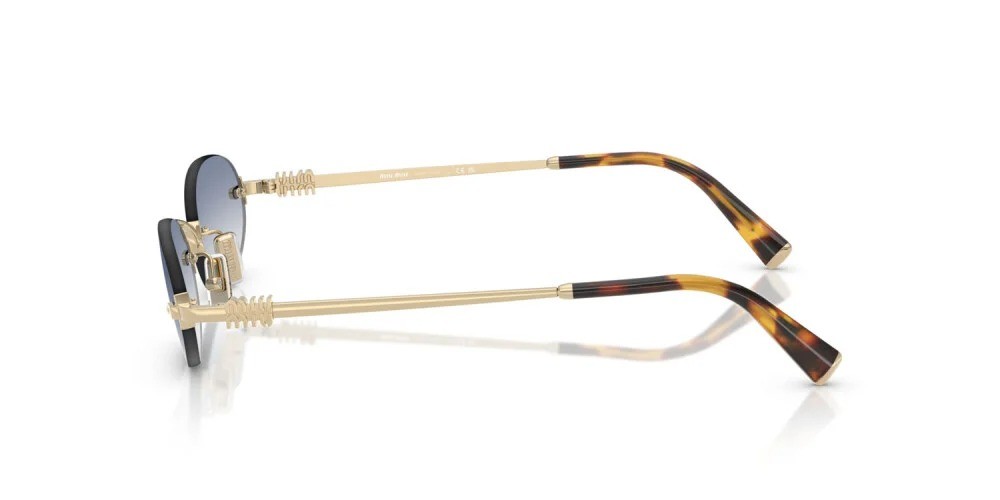 Miu Miu Women Sunglasses Gold Clear Gradient Blue Oval MUA54S ZVN80O BRAND NEW Miu Miu MUA54S ZVN80O Oval Pale Gold Sunglasses  main image 3