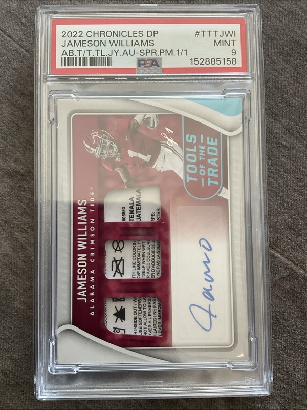 2022 Chronicles DP Jameson Williams Absolute Rookie Auto RPA Platinum 1/1 PSA 9