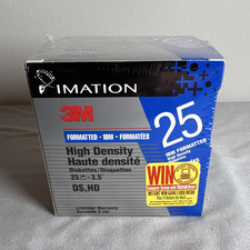 Imation 3M High Density 3.5" Floppy Disks 1.44MB IBM Formatted 25-Pack