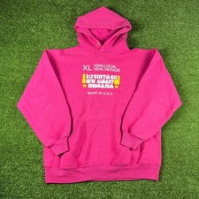 Chic 812 Vintage New Albany Indiana Hoodie Pink Made in USA Men Large XL Graphic