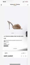 Saint laurent peep toe mules with an almond toe & stilleto heel size 4